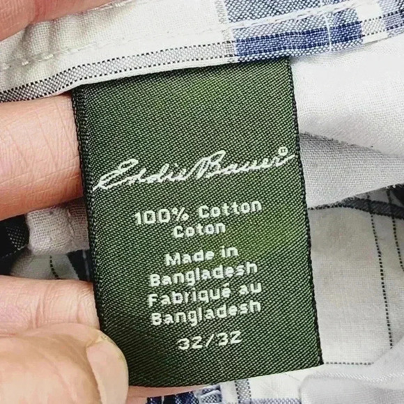 Eddie Bauer Chino Plaid Men's Cargo Shorts Size 32x10 - Picture 5 of 6